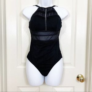 AFRIEL & TABBRIS High Neck Laser Cut Out One Piece Swimsuit Size 6